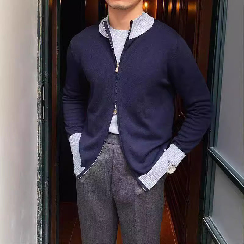 Herren Eleganter Strickpullover mit Stehkragen Echo Archiv