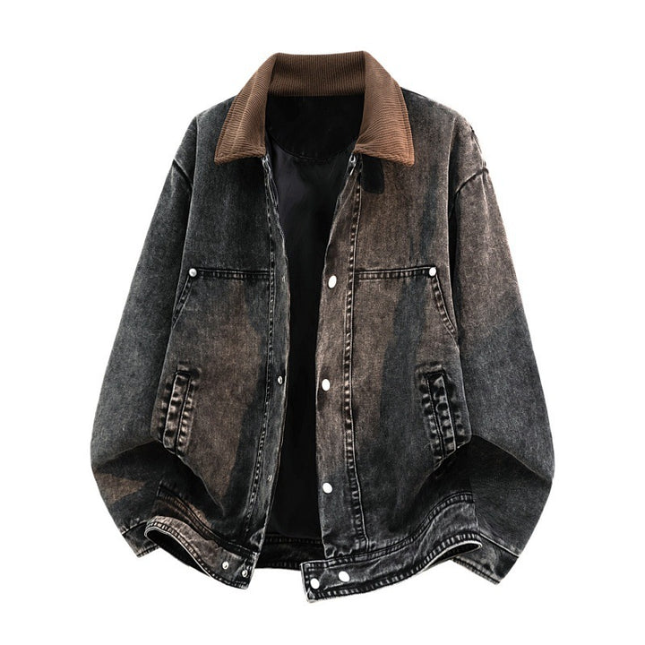 Herren Lässige Denimjacke mit Cordkragen Echo Archiv