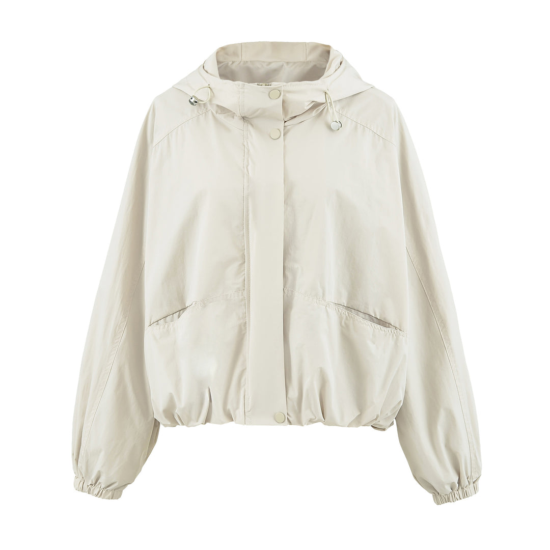 Damen Kurzjacke mit Kapuze, Tunnelzug, Kängurutaschen und elastischem Bund Echoarchiv