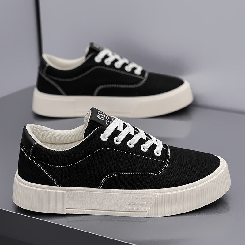 Unisex Leichter Canvas-Low-Top Sneaker mit dicker Plateau-Gummisohle – Norré