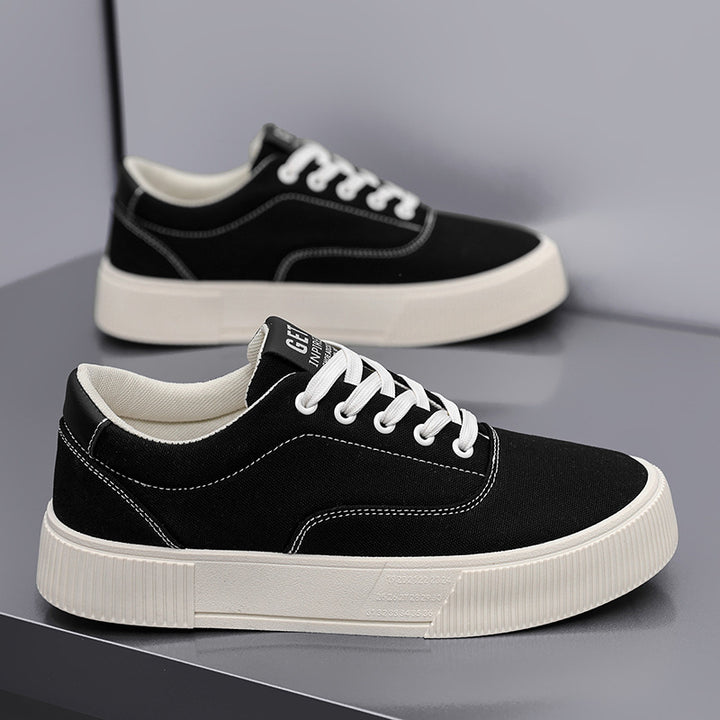 Unisex Leichter Canvas-Low-Top Sneaker mit dicker Plateau-Gummisohle – Norré