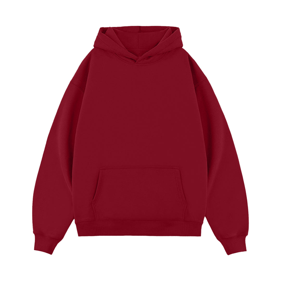 Unisex minimalistischer Oversize-Kapuzenpullover mit gedoppelter Kapuze, tiefer Schulter und breitem Rippbund Echo Archiv