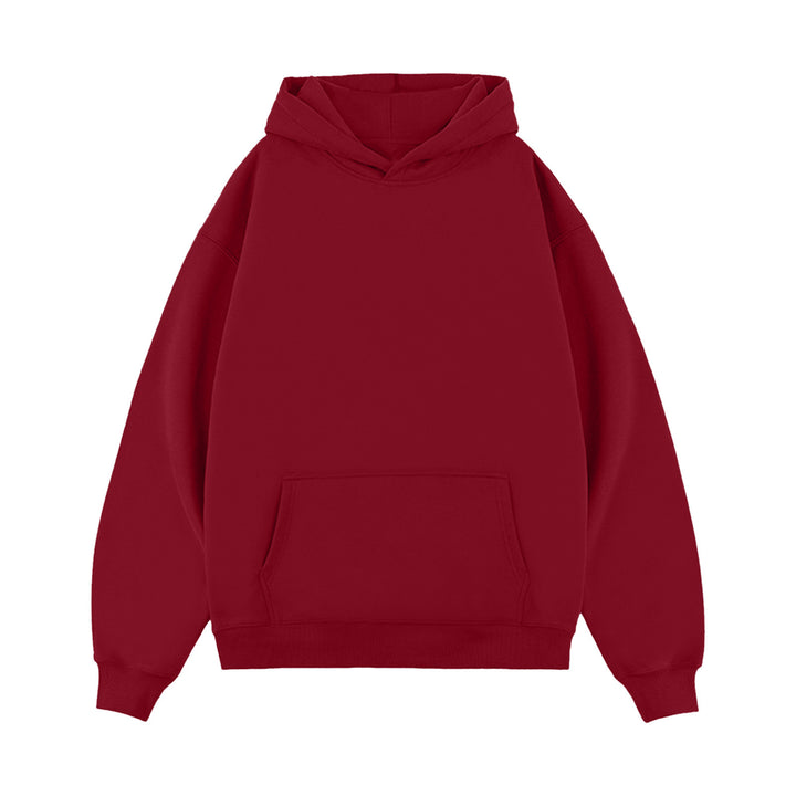 Unisex minimalistischer Oversize-Kapuzenpullover mit gedoppelter Kapuze, tiefer Schulter und breitem Rippbund Echo Archiv