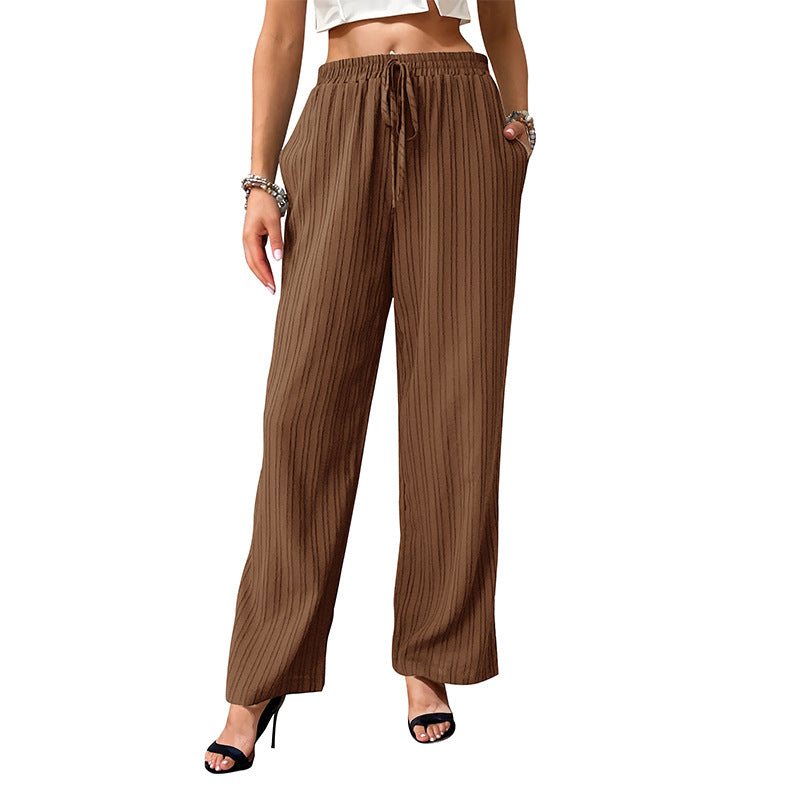 Damen Weite Sommerhose aus leichtem Crinkle‑Stoff mit elastischem Bund und Tunnelzug Echoarchiv