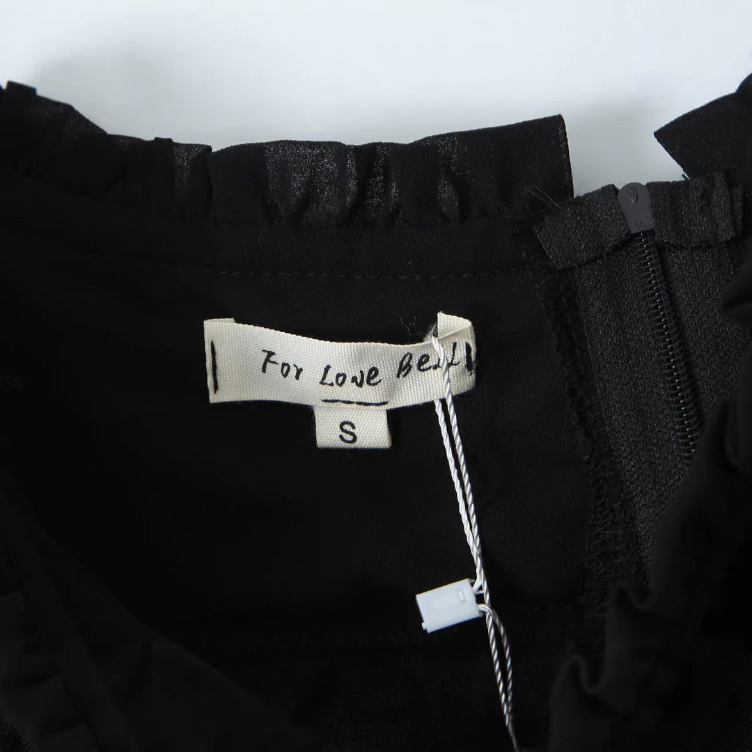 Damen Corsagenbluse mit Spitzen‑Corsage, gerafftem Dekolleté und Volantsaum Echoarchiv