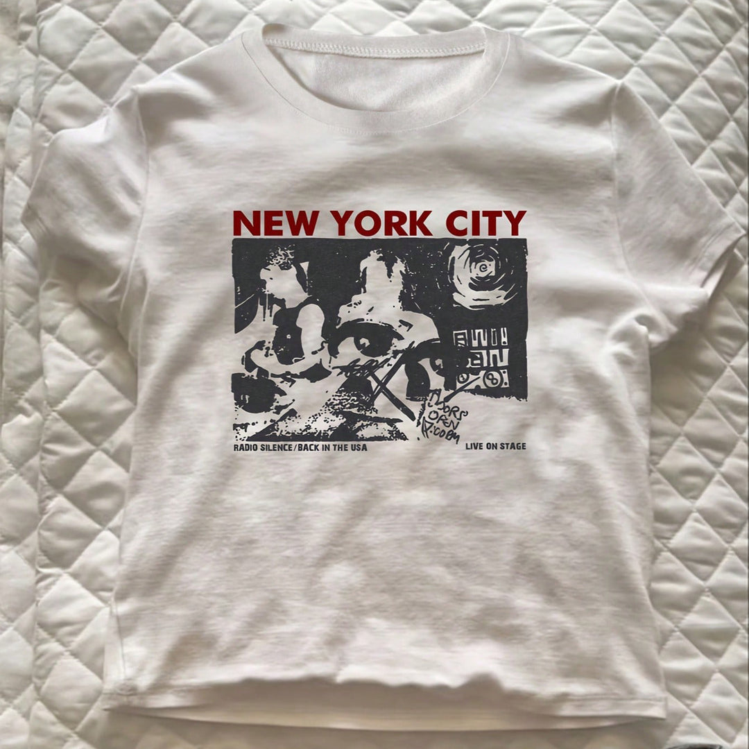 Damen Grafik T-Shirt mit kreativem New York City Motiv Echo Archiv