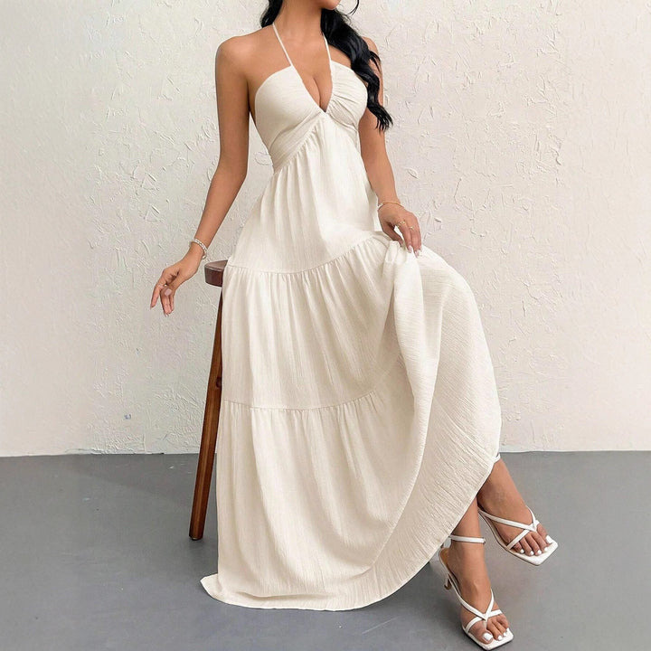 Damen Maxikleid mit schulterfreiem Design und Faltenwurf Echo Archiv
