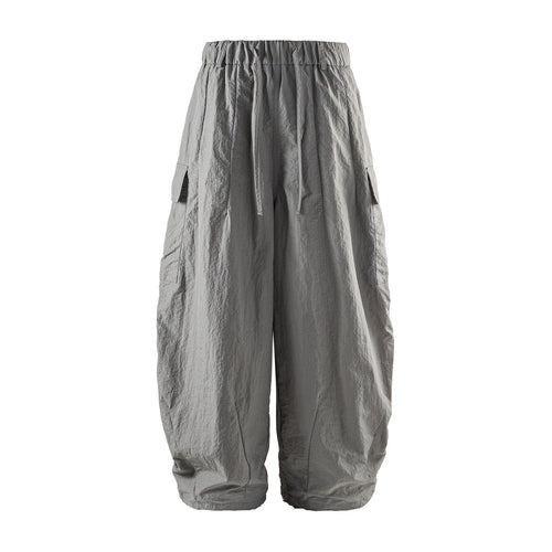 Herren Leichte Crinkle‑Optik Cargo‑Jogginghose mit elastischem Bund und Kordelzug Echoarchiv