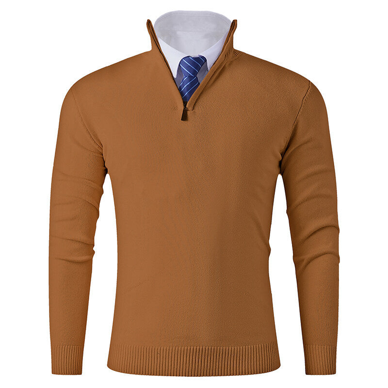 Herren Strickpullover mit modernem Reißverschluss und elastischem Saum Echoarchiv