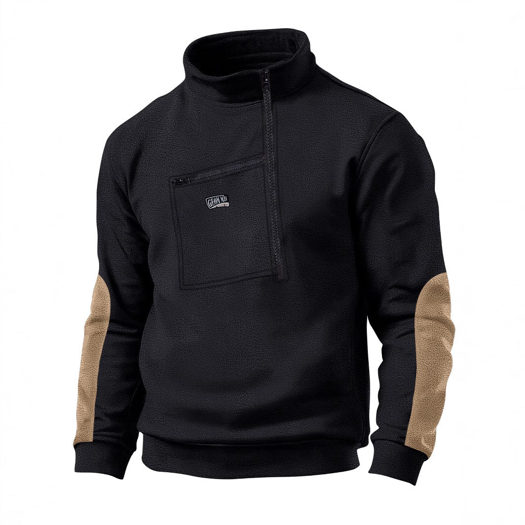 Herren kuscheliger Fleece-Pullover mit praktischem Reißverschluss Echoarchiv