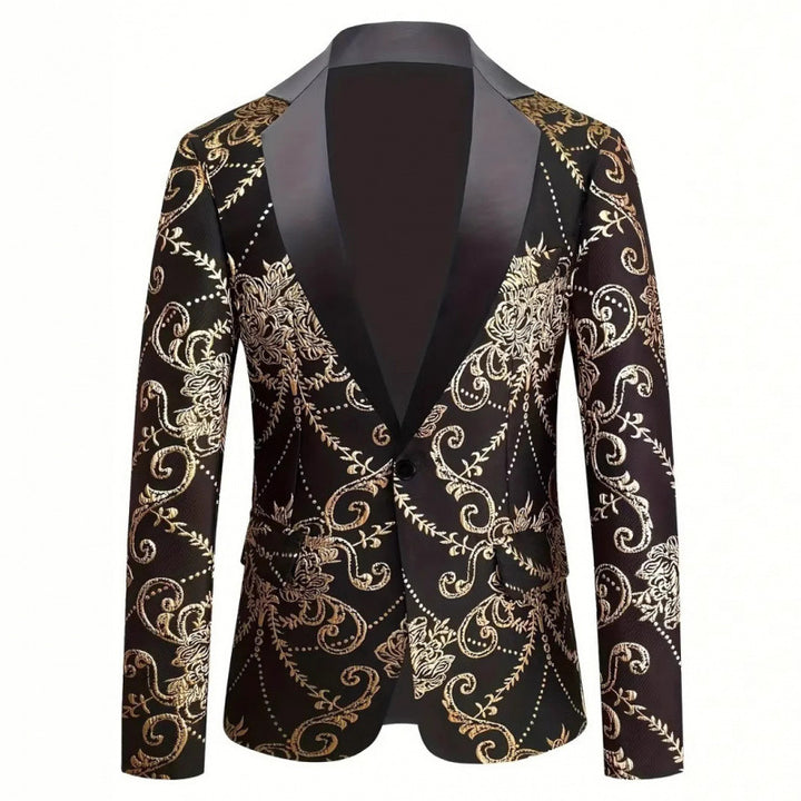 Herren Extravaganter Smoking-Blazer mit floralem Jacquard-Muster Echoarchiv