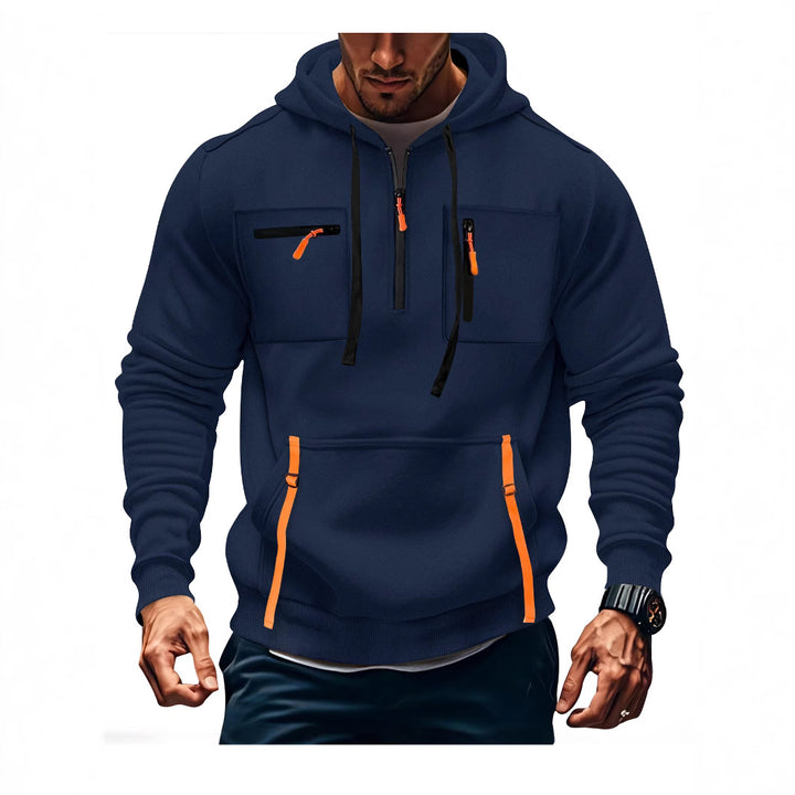 Herren modischer Kapuzenpullover mit funktionalen Reißverschlusstaschen Echoarchiv
