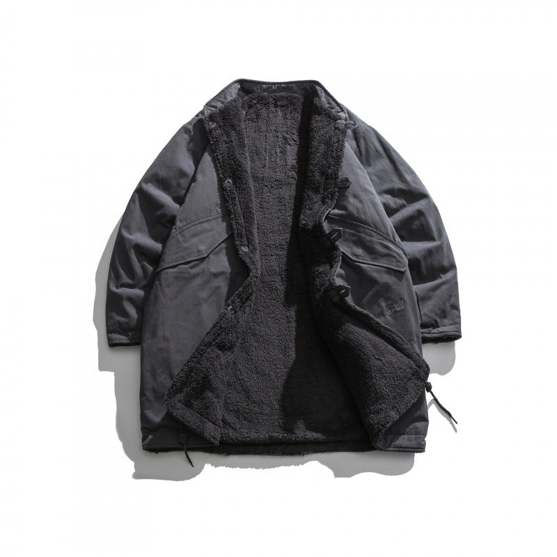 Herren Isolierende Parkajacke im Oversize‑Cut mit Sherpa‑Futter und Tunnelzugsaum Echo Archiv