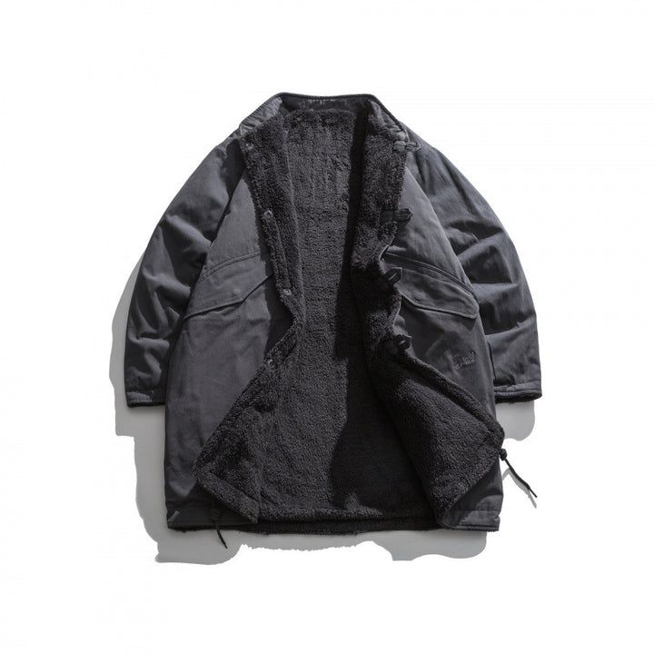 Herren Isolierende Parkajacke im Oversize‑Cut mit Sherpa‑Futter und Tunnelzugsaum Echo Archiv