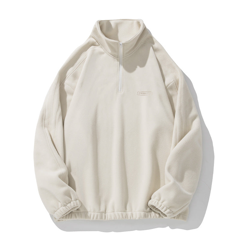 Unisex Fleece-Halbzip-Pullover mit Stehkragen, elastischem Saum und Raglanärmeln Echo Archiv