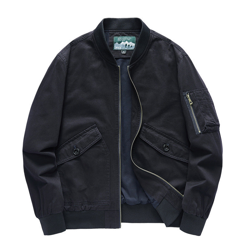 Herren Robust-Canvas-Bomberjacke mit Reißverschluss-Ärmeltasche und aufgesetzten Klappentaschen Echo Archiv