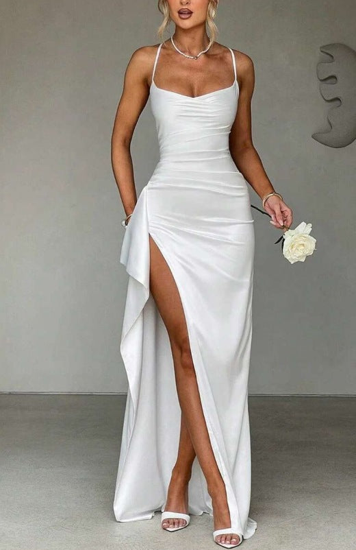 Damen Wickelkleid mit verführerischem Schlitz und schmalen Spaghettiträgern Echo Archiv