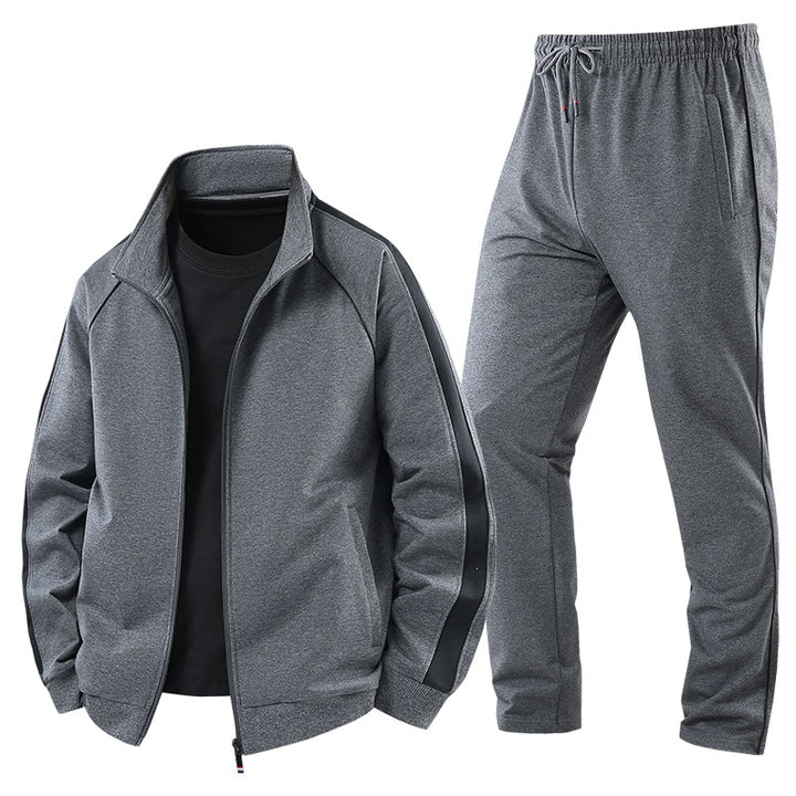 Herren Leichter Freizeit-Trainingsanzug-Set mit Reißverschlussjacke, elastischer Bund & Reißverschlusstaschen Echoarchiv