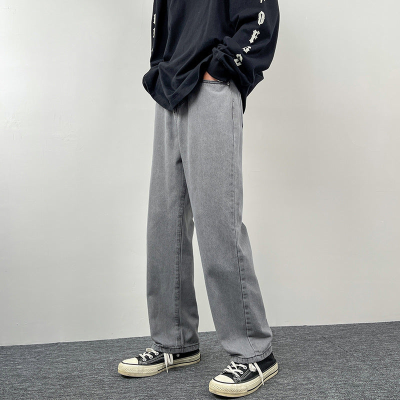 Herren Superweit geschnittene Straight‑Baggy‑Jeans aus schwerem schwarzem Denim mit elastischem Saum Echo Archiv