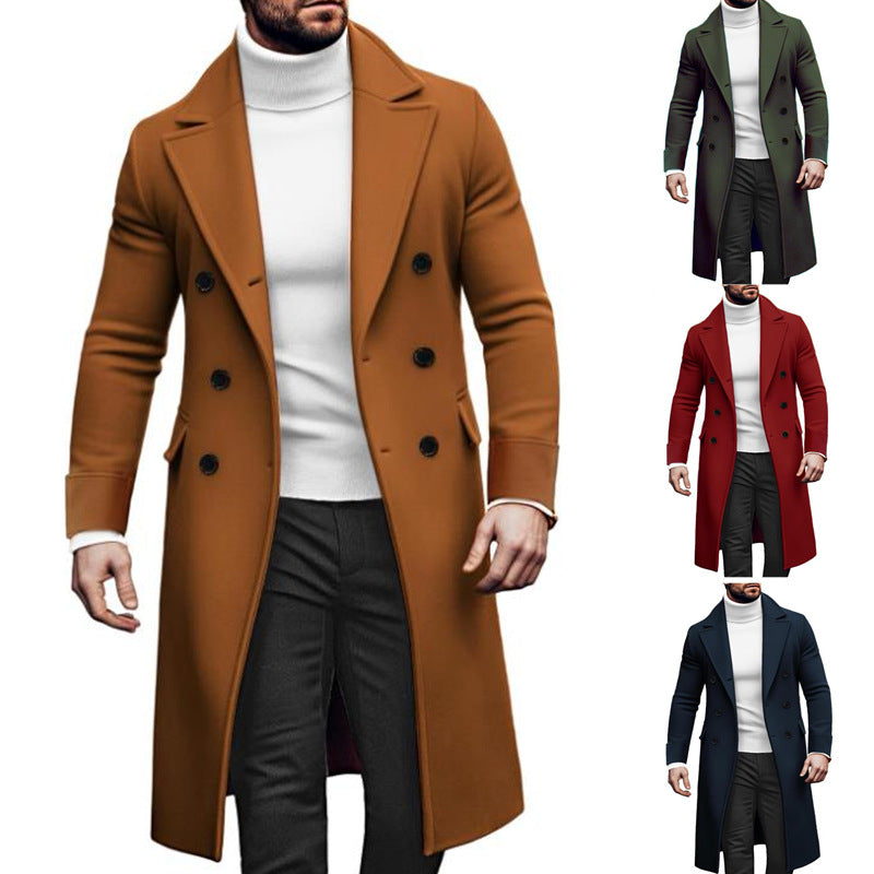 Herren eleganter Mantel mit doppelter Knopfreihe und modernem Schnitt Echoarchiv