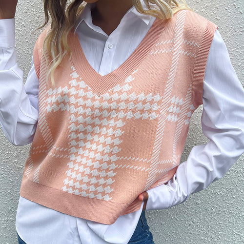 Damen Trendiger V-Ausschnitt Strickpullover Echo Archiv