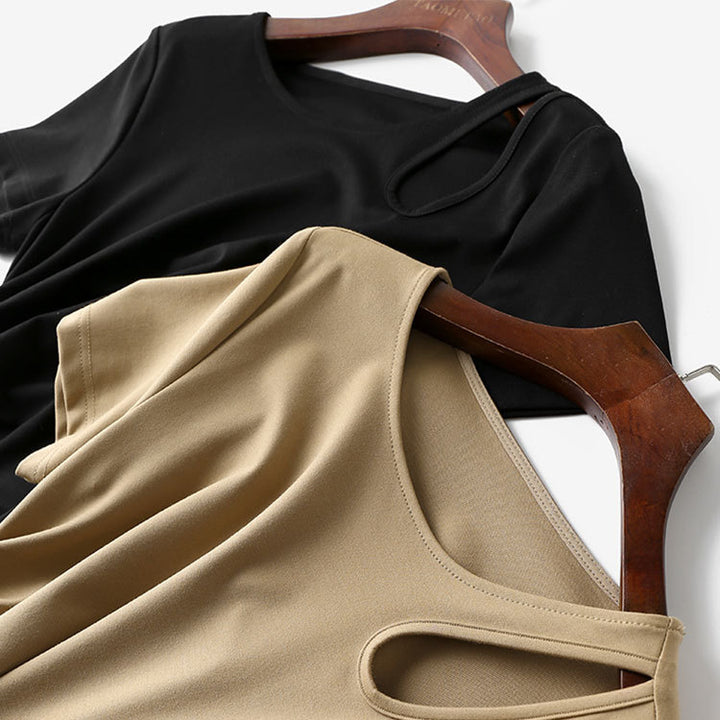 Damen Maxikleid mit asymmetrischem Cut-Out, seitlicher Raffung und fließender A‑Linie Echo Archiv