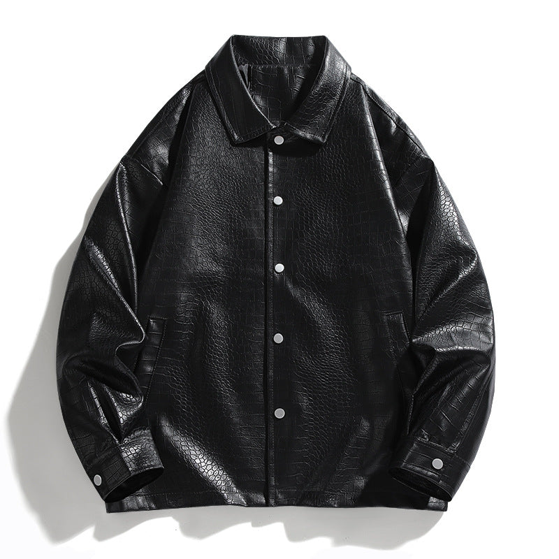 Herren kunstlederne Jacke im croco-Design Echoarchiv