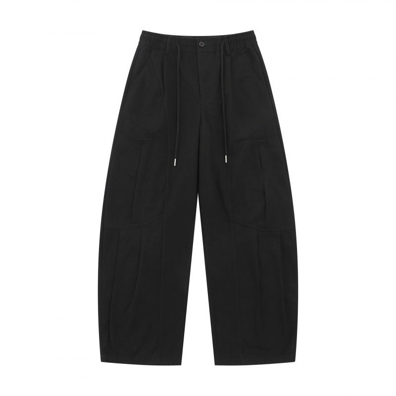 Unisex Weite Utility-Cargo-Hose aus Baumwollmix mit Tunnelzugbund, großen Aufgesetzten Taschen und ballonförmiger Silhouette Echo Archiv
