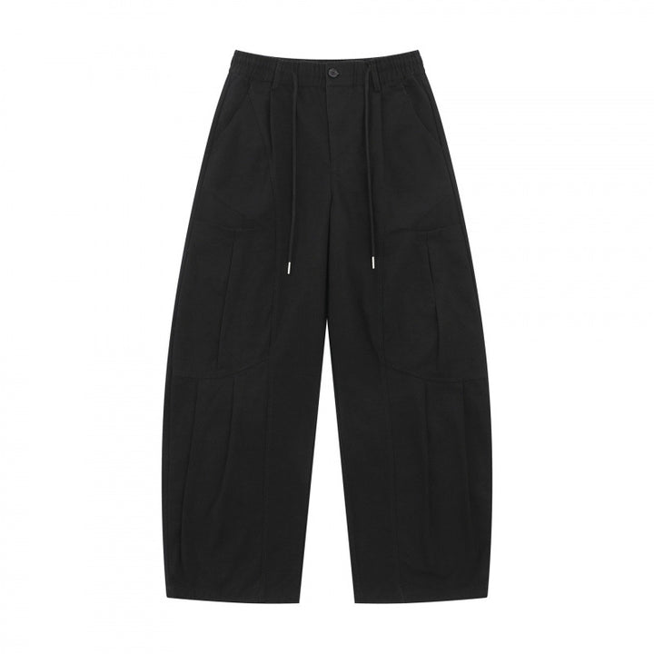 Unisex Weite Utility-Cargo-Hose aus Baumwollmix mit Tunnelzugbund, großen Aufgesetzten Taschen und ballonförmiger Silhouette Echo Archiv
