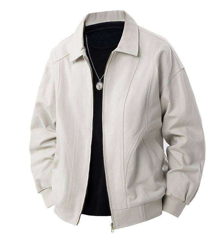 Herren lässige Übergangsjacke mit modernem Stehkragen und seitlichen Eingrifftaschen Echoarchiv