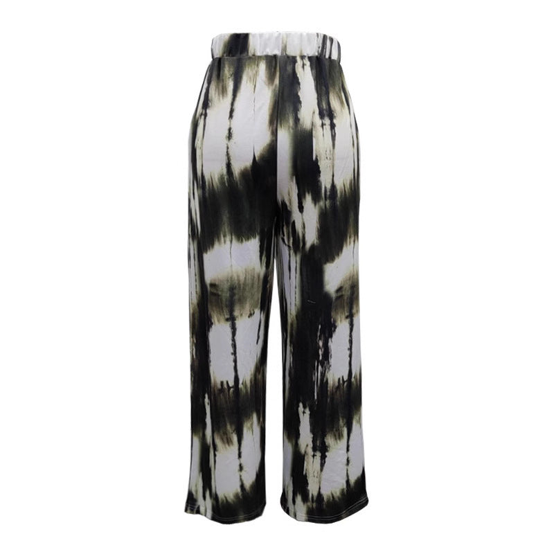 Damen Weite Stoffhose mit einzigartigem Batikdesign Echo Archiv