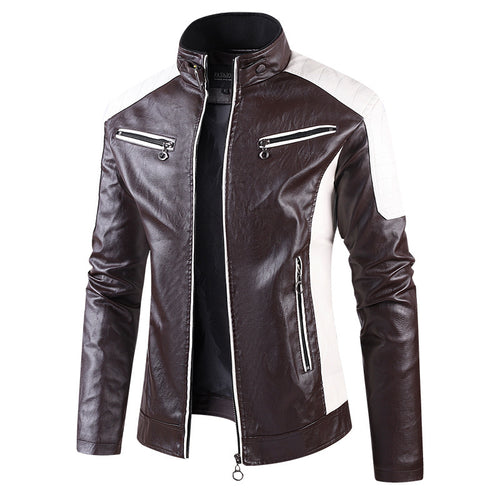 Herren Modische Bikerjacke aus Kunstleder Echo Archiv
