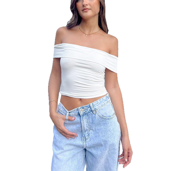 Damen Schulterfreies Crop-Top mit figurformendem Schnitt Echo Archiv