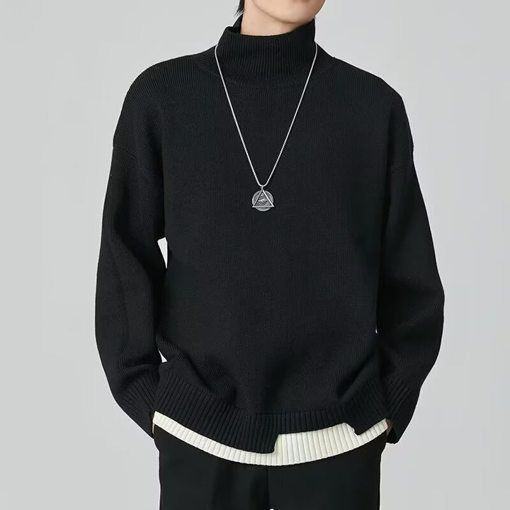 Herren Modischer Rollkragenpullover aus Grobstrick Echoarchiv