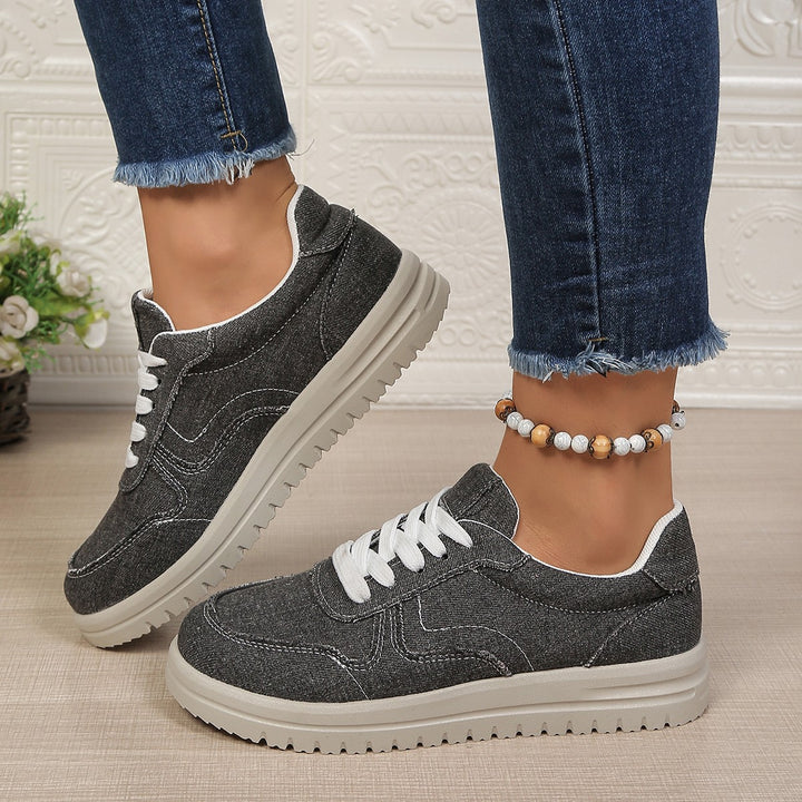 Damen lässige Denim-Sneaker mit gepolstertem Komfortfußbett und profilierter EVA-Laufsohle Echo Archiv