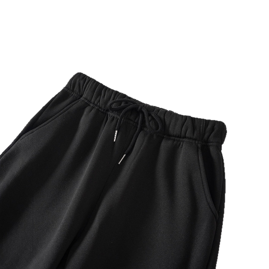 Damen hochgeschnittene Jogginghose aus weicher Fleece Baumwollmischung mit elastischem Bund Kordelzug und Eingrifftaschen – Avérine
