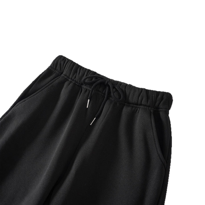 Damen hochgeschnittene Jogginghose aus weicher Fleece Baumwollmischung mit elastischem Bund Kordelzug und Eingrifftaschen – Avérine