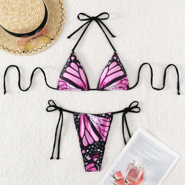 Damen Triangel-Bikini mit Schmetterling-Design und verstellbaren Bändern Echo Archiv