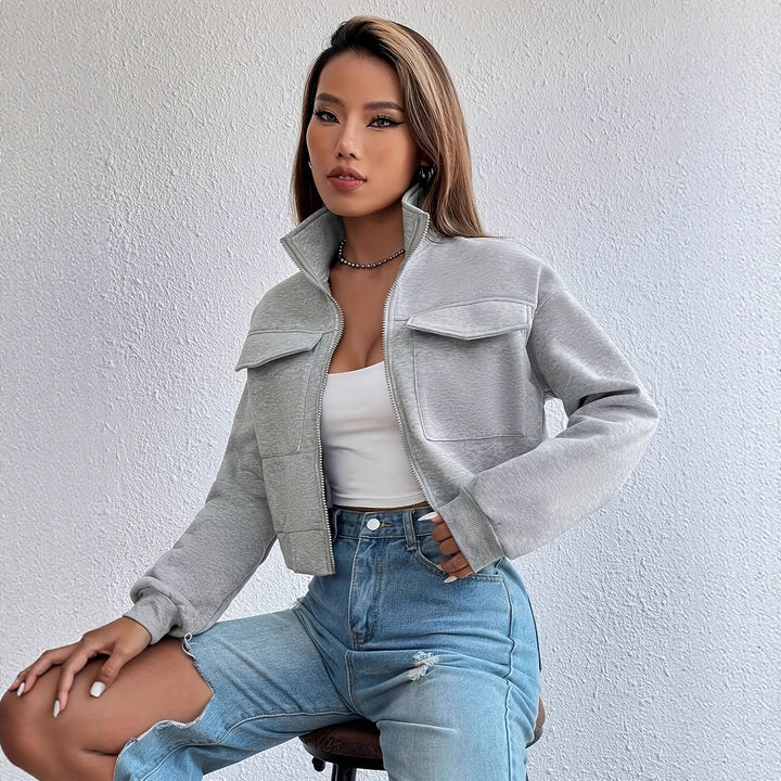 Damen Modische und bequeme cropped Freizeitjacke