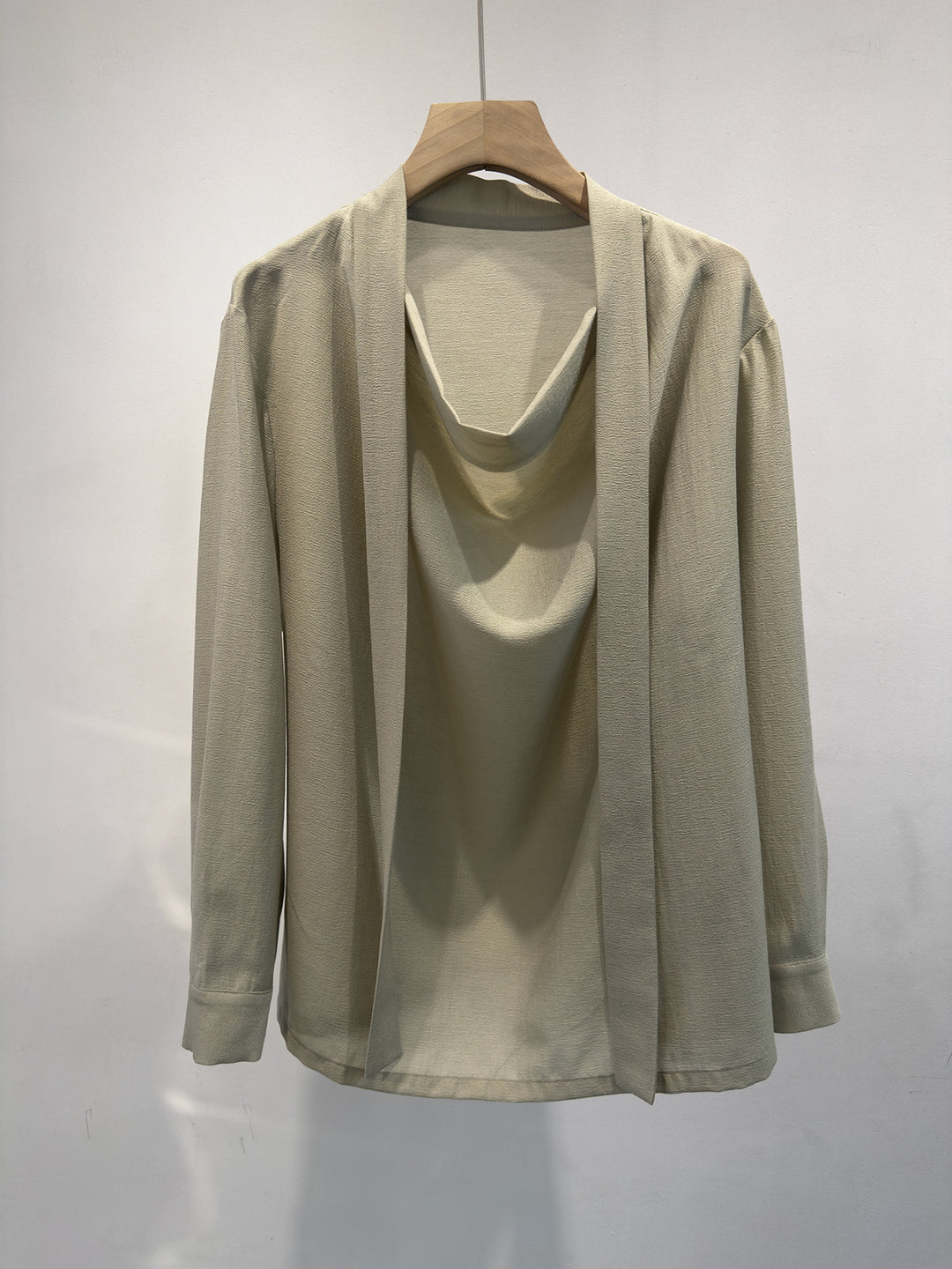 Damen Eleganter Drapierter Vordercardigan Echoarchiv