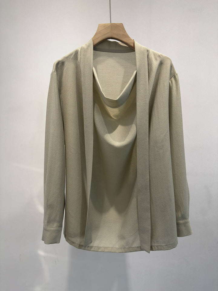 Damen Eleganter Drapierter Vordercardigan Echoarchiv