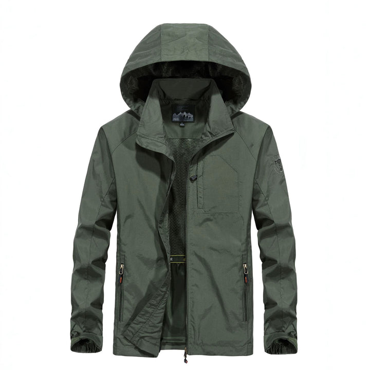 Herren Leichte Allwetter-Fieldjacke mit Kapuze, Mesh‑Innenfutter und Reißverschlusstaschen Echoarchiv