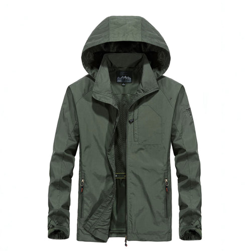 Herren Leichte Allwetter-Fieldjacke mit Kapuze, Mesh‑Innenfutter und Reißverschlusstaschen Echoarchiv