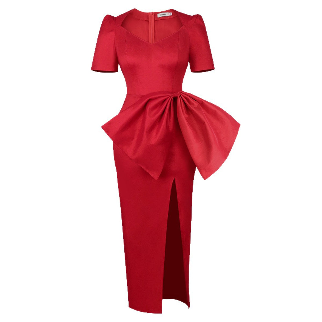 Damen Maxikleid mit eleganter Drapierung und voluminösem Rock Echo Archiv