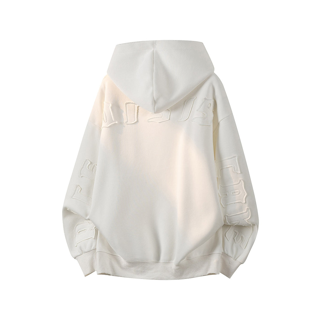 Unisex Oversize Kapuzenpullover mit handschriftlichem Grafik-Print, Kängurutasche & geripptem Saum Echoarchiv