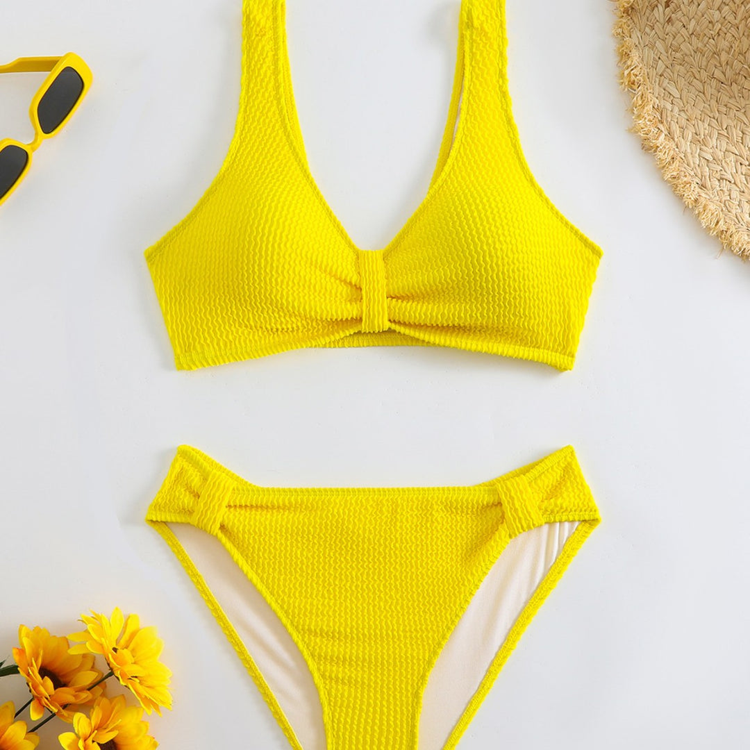 Damen Zweiteiliger Bikini mit verspieltem Wellenmuster Echo Archiv