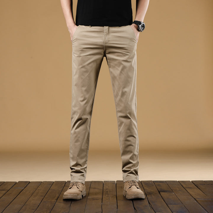 Herren Slim-Fit Baumwoll-Chinohose mit elastischem Bund und geradem Bein Echo Archiv