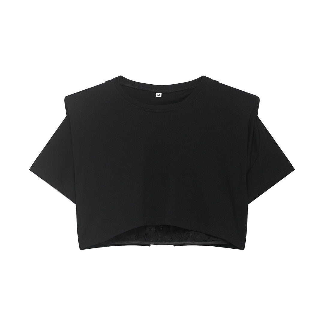 Damen Crop-T-Shirt mit eleganter Spitzenunterlage Echo Archiv