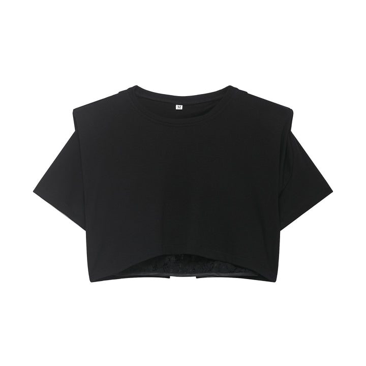 Damen Crop-T-Shirt mit eleganter Spitzenunterlage Echo Archiv