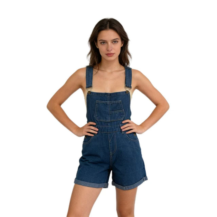 Damen Denim-Latzshorts mit modernen Details und praktischen Taschen Echo Archiv